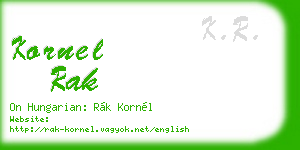 kornel rak business card