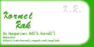 kornel rak business card